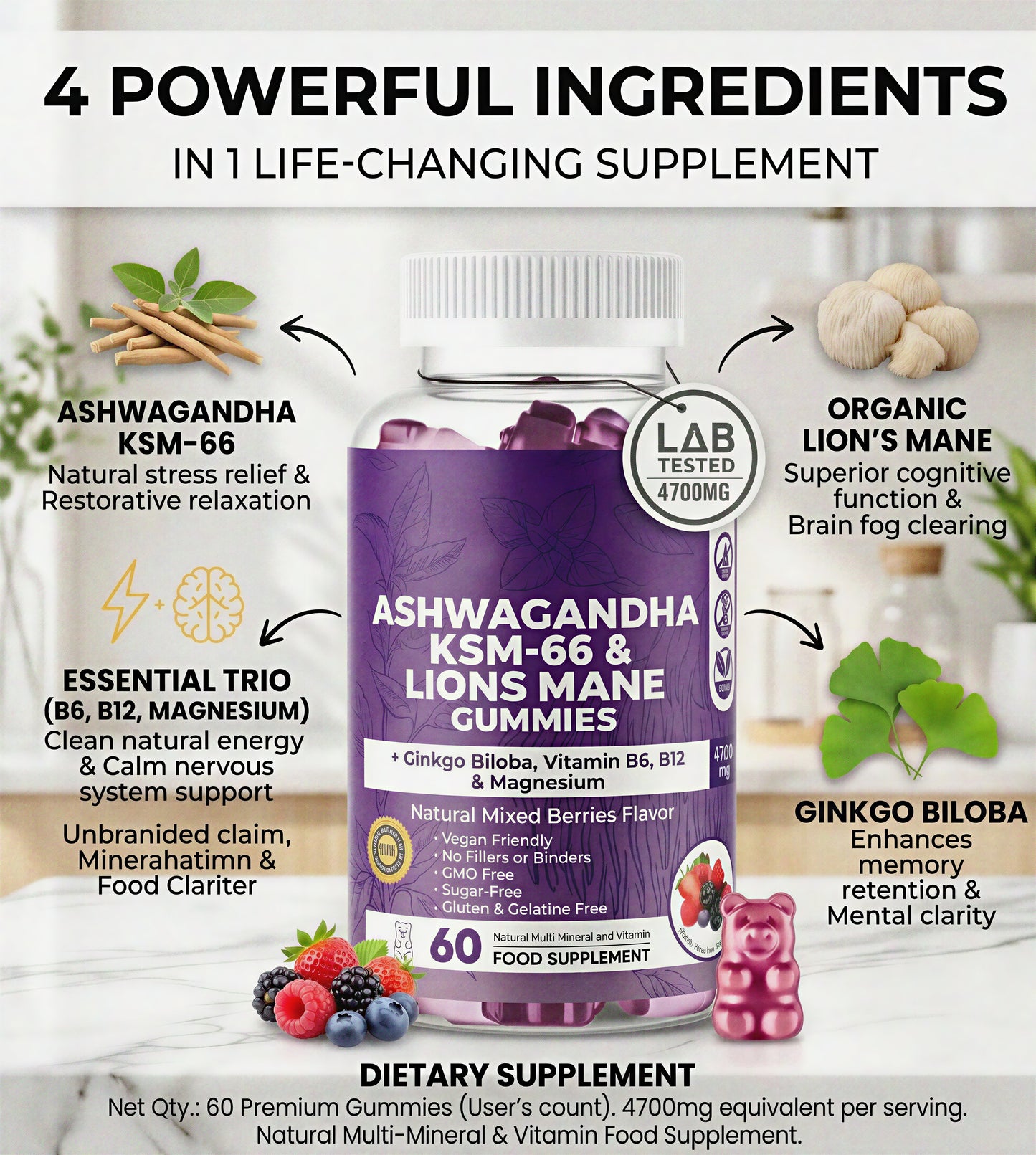 Aizena™ Ashwagandha KSM-66 Gummies